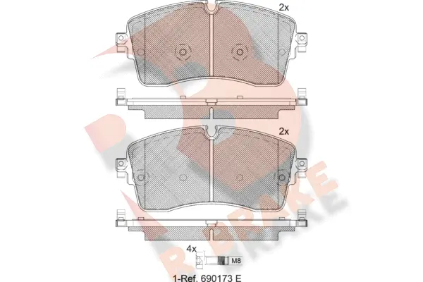 RB2335 R BRAKE Комплект тормозных колодок, дисковый тормоз (фото 1)