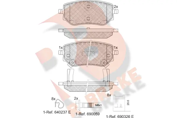 RB2343 R BRAKE Комплект тормозных колодок, дисковый тормоз (фото 1)