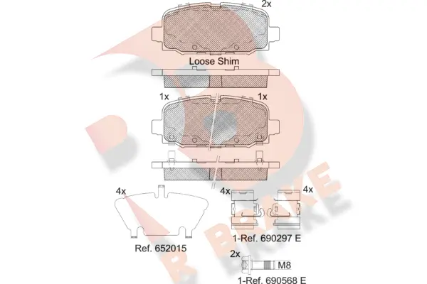 RB2345 R BRAKE Комплект тормозных колодок, дисковый тормоз (фото 1)