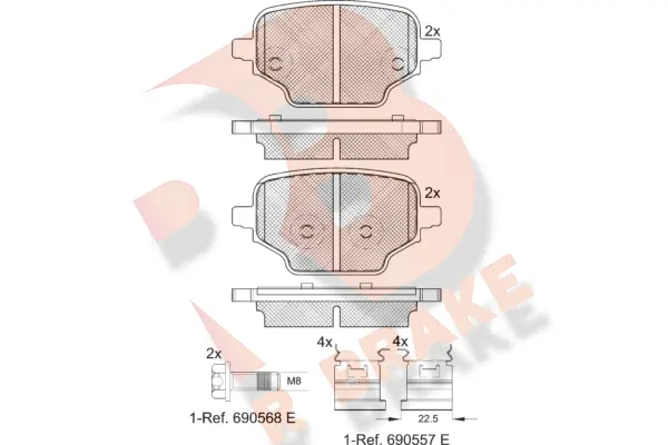 RB2347 R BRAKE Комплект тормозных колодок, дисковый тормоз (фото 1)