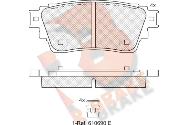 RB2357 R BRAKE Комплект тормозных колодок, дисковый тормоз (фото 1)