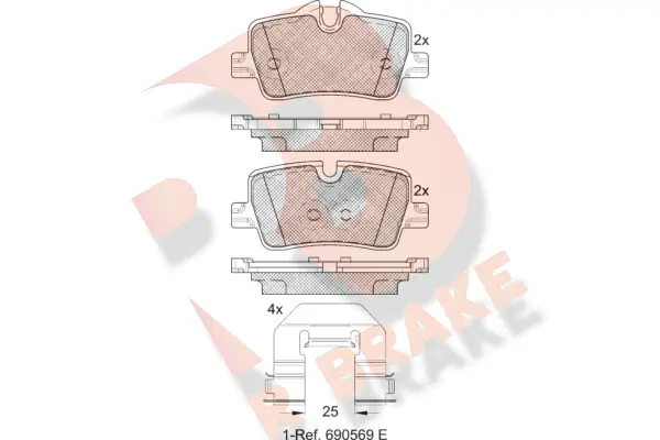 RB2360 R BRAKE Комплект тормозных колодок, дисковый тормоз (фото 1)