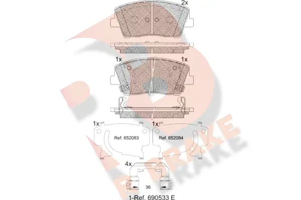 RB2368 R BRAKE Комплект тормозных колодок, дисковый тормоз (фото 1)