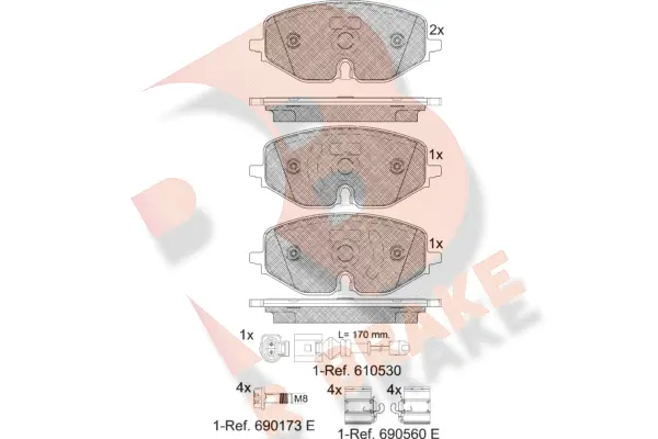 RB2369 R BRAKE Комплект тормозных колодок, дисковый тормоз (фото 1)