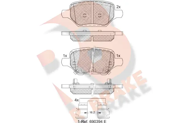 RB2370 R BRAKE Комплект тормозных колодок, дисковый тормоз (фото 1)