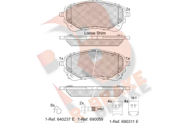 RB2372 R BRAKE Комплект тормозных колодок, дисковый тормоз (фото 1)