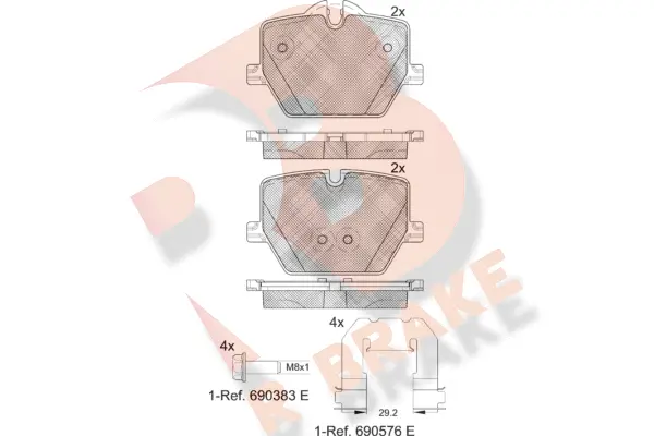 RB2386 R BRAKE Комплект тормозных колодок, дисковый тормоз (фото 1)