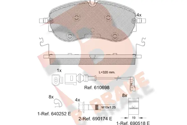 RB2391 R BRAKE Комплект тормозных колодок, дисковый тормоз (фото 1)