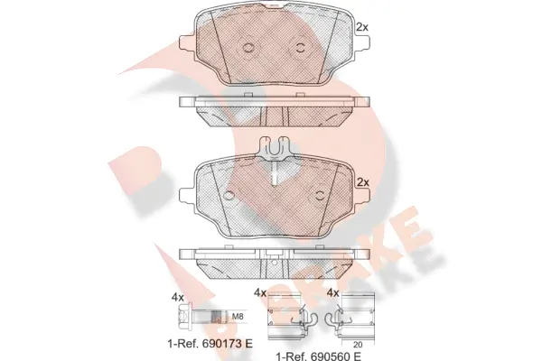 RB2392 R BRAKE Комплект тормозных колодок, дисковый тормоз (фото 1)