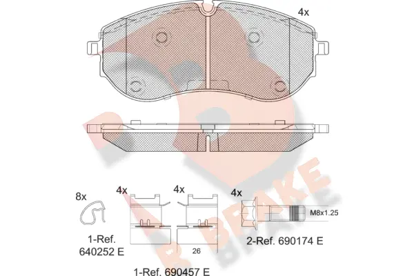 RB2395 R BRAKE Комплект тормозных колодок, дисковый тормоз (фото 1)