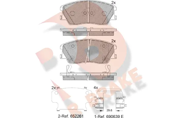 RB2402 R BRAKE Комплект тормозных колодок, дисковый тормоз (фото 1)
