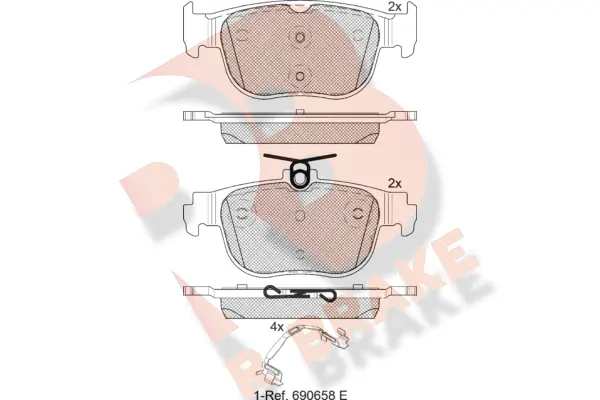 RB2408 R BRAKE Комплект тормозных колодок, дисковый тормоз (фото 1)