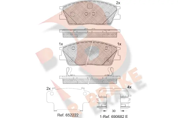 RB2414 R BRAKE Комплект тормозных колодок, дисковый тормоз (фото 1)