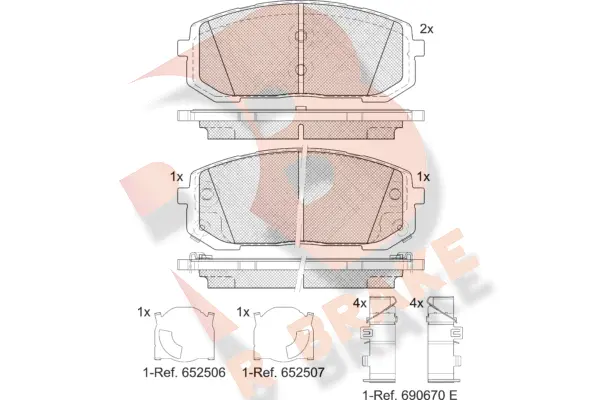 RB2419 R BRAKE Комплект тормозных колодок, дисковый тормоз (фото 1)