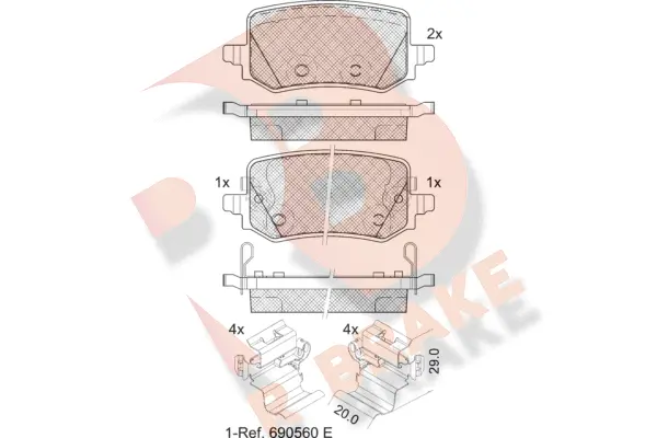 RB2421 R BRAKE Комплект тормозных колодок, дисковый тормоз (фото 1)