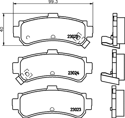 NP2064 NISSHINBO Комплект тормозных колодок, дисковый тормоз (фото 1)