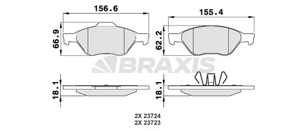 AA0010 BRAXIS Комплект тормозных колодок, дисковый тормоз (фото 1)