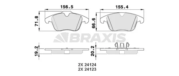 AA0044 BRAXIS Комплект тормозных колодок, дисковый тормоз (фото 1)
