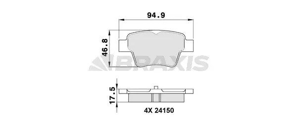 AA0048 BRAXIS Комплект тормозных колодок, дисковый тормоз (фото 1)
