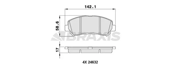 AA0051 BRAXIS Комплект тормозных колодок, дисковый тормоз (фото 1)