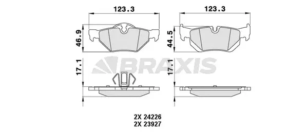 AA0052 BRAXIS Комплект тормозных колодок, дисковый тормоз (фото 1)