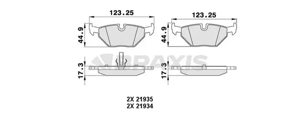 AA0056 BRAXIS Комплект тормозных колодок, дисковый тормоз (фото 1)