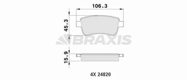 AA0087 BRAXIS Комплект тормозных колодок, дисковый тормоз (фото 1)