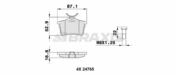 AA0088 BRAXIS Комплект тормозных колодок, дисковый тормоз (фото 1)