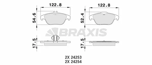AA0091 BRAXIS Комплект тормозных колодок, дисковый тормоз (фото 1)