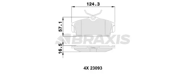 AA0095 BRAXIS Комплект тормозных колодок, дисковый тормоз (фото 1)