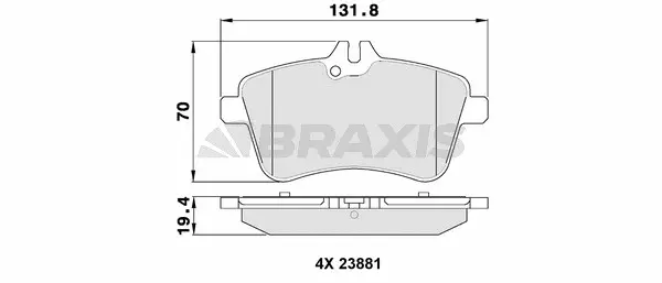 AA0099 BRAXIS Комплект тормозных колодок, дисковый тормоз (фото 1)