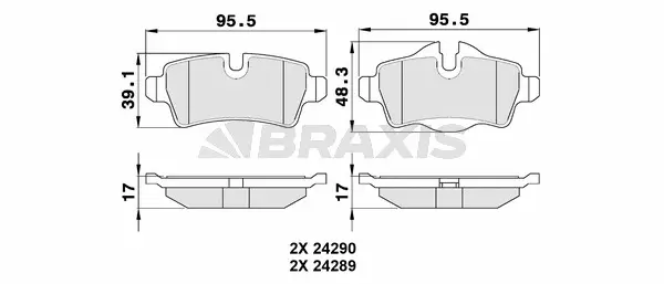 AA0101 BRAXIS Комплект тормозных колодок, дисковый тормоз (фото 1)
