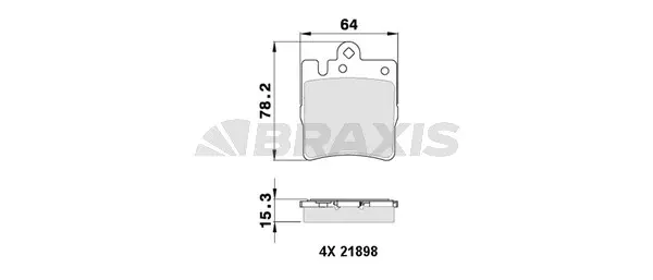 AA0104 BRAXIS Комплект тормозных колодок, дисковый тормоз (фото 1)