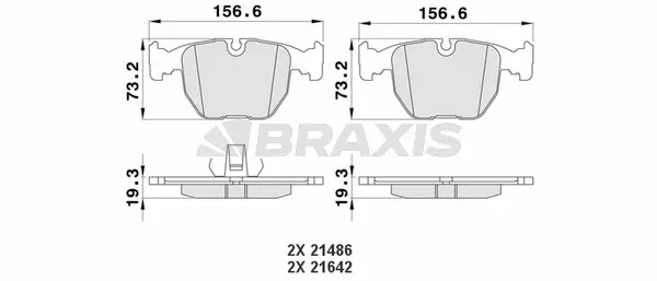 AA0110 BRAXIS Комплект тормозных колодок, дисковый тормоз (фото 1)