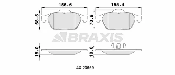 AA0111 BRAXIS Комплект тормозных колодок, дисковый тормоз (фото 1)