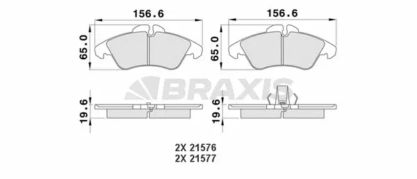 AA0118 BRAXIS Комплект тормозных колодок, дисковый тормоз (фото 1)