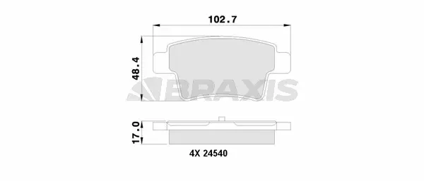 AA0126 BRAXIS Комплект тормозных колодок, дисковый тормоз (фото 1)