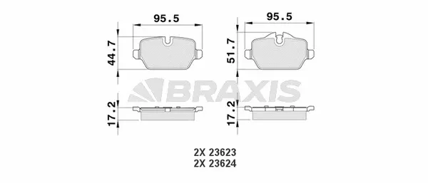 AA0133 BRAXIS Комплект тормозных колодок, дисковый тормоз (фото 1)