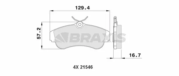 AA0141 BRAXIS Комплект тормозных колодок, дисковый тормоз (фото 1)