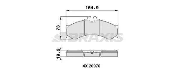 AA0142 BRAXIS Комплект тормозных колодок, дисковый тормоз (фото 1)