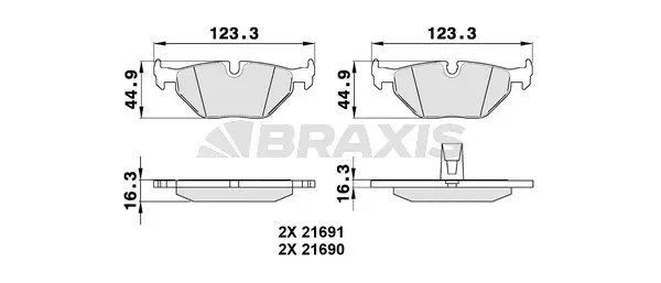 AA0148 BRAXIS Комплект тормозных колодок, дисковый тормоз (фото 1)