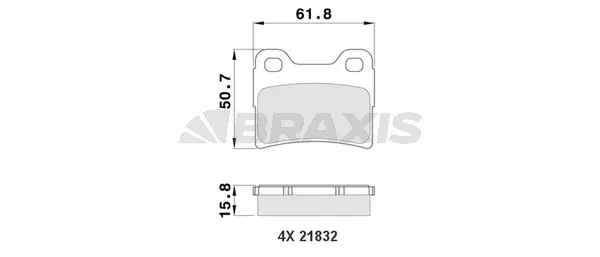 AA0150 BRAXIS Комплект тормозных колодок, дисковый тормоз (фото 1)