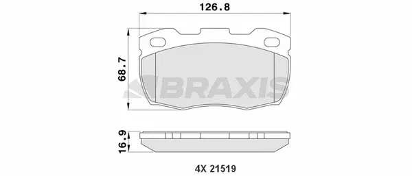 AA0165 BRAXIS Комплект тормозных колодок, дисковый тормоз (фото 1)