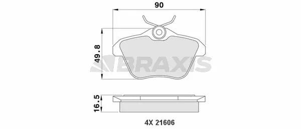 AA0166 BRAXIS Комплект тормозных колодок, дисковый тормоз (фото 1)