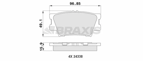 AA0174 BRAXIS Комплект тормозных колодок, дисковый тормоз (фото 1)