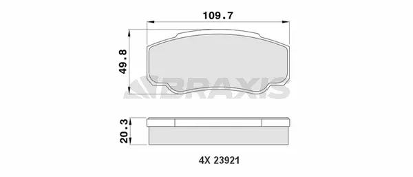 AA0181 BRAXIS Комплект тормозных колодок, дисковый тормоз (фото 1)