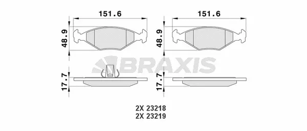 AA0182 BRAXIS Комплект тормозных колодок, дисковый тормоз (фото 1)