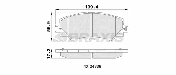 AA0188 BRAXIS Комплект тормозных колодок, дисковый тормоз (фото 1)