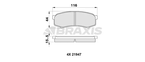 AA0197 BRAXIS Комплект тормозных колодок, дисковый тормоз (фото 1)