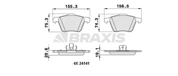 AA0220 BRAXIS Комплект тормозных колодок, дисковый тормоз (фото 1)